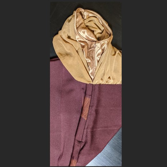 WOW Couture Beige and Wine Mini Wrapped Bandage Bodycon Dress Size S HP 10/17 - Picture 6 of 6